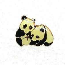 Two Pandas Domed Lapel Hat Pin - CWCA China Wildlife Conservation Association picture