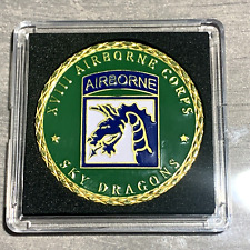 US ARMY XVIII 18TH AIRBORNE CORPS SKY DRAGONS CHALLENGE COIN With Case picture
