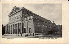 Massachusetts Boston Symphony Hall UDB c1905 Edwardian fashion  postcard sku141 picture