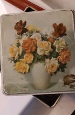 Vintage Great Britain ROSES Gaston Albert Lavrillier GRAY DUNN BISCUIT TIN picture