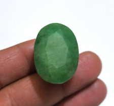 Ultimate Brazilian Green Emerald Faceted Oval Shape 91.60 Ct Loose Gemstone picture