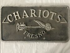 Vintage 1950s CHARIOTS FRESNO Car Club Plaque Made By Chicago Metal Craft Calif. picture