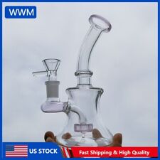 15cm Pink Glass Bong Water Pipe Smoking Hookah Beaker Crook Neck Hand Pipes US picture