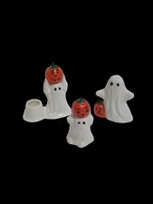 Vintage Lot Small Halloween Bone China Ghosts and Jack O’ Lantern Figurines  picture