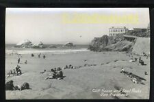 Rppc Beach Sunbathers Frolicken Cliff House Seal Rocks San Francisco Ca Old Cars picture