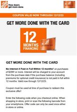 Home Depot 12 Months Financing In-store or Online - Expire 12/12/23 picture