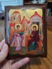 The Annunciation Of Our Lady Printed On Wood Greek Orthodox Byzantine 6