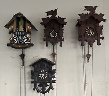 LOT Of 4 Vintage Cuckoo Clocks Black Forest? As Is parts or repair see photos picture