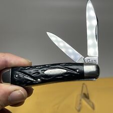 vintage Case Tested knife 1920-40 Rough black 62028-1/2 dog leg jack knife picture