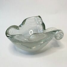 1950s 1960s Harrachov Glass Bowl Milos Pulpitel Harrtil Latticino Czech Lattice picture