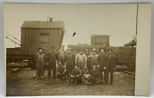 1904-1918 AZO RPPC Railroad Worker Crew Group Photo Train picture