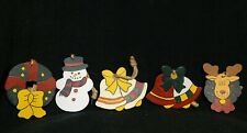 Cute Vintage Hand Painted Wooden Christmas Ornaments - Lot  # 6 picture