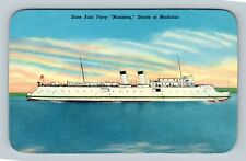 Munising Steamer State Auto Ferry Straights Of Mackinac Chrome Michigan Postcard picture