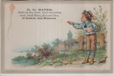 ANTIQUE ADVERTISING / TRADE Card      E. G. BATES, DRY GOODS  -  E. WEYMOUTH, MA picture