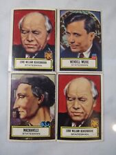 Lot of 4 1952 Topps Look 'n See Trading Cards Statesmen Wilkie Machiavelli + picture