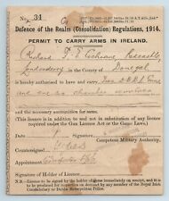 1919 Permit to Carry Arms in Ireland, Defence of the Realm Act, Richard Cochrane picture