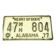 Alabama Tag 1977 MH 47 804 Vintage Nostalgia Collectors Heart Of Dixie Home Love picture