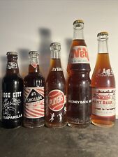 5x Root Beer Soda Bottles, 7 Oz. Dodge City,8 Oz. Bottoms Up- picture