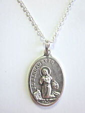 Ladies St  Bernadette / Our Lady of Lourdes Medal Pendant Necklace 20