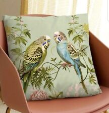 Parakeet Budgie Retro Print Floral Throw Pillow COVER New picture