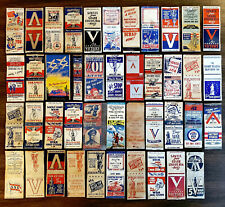 43 WWII Matchbook Covers - V for Victory, Buy Bonds, Defense, Uncle Sam, etc. picture