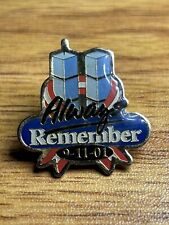 Vintage WALMART  Employee Hat Lapel Pin  “ ALWAYS REMEMBER “ 9-11-01 Towers picture