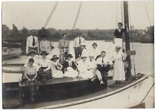 Sailboat Sailing Women Men on Boat Sea Wolf Vintage Photo picture