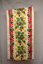 VINTAGE CLOTH TABLE RUNNER STRAWBERRIES 34x16 picture