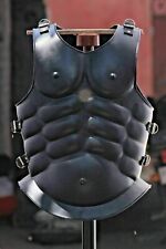Medieval Blackened Muscle Jacket Armor 18G Steel Cuirass Breastplate Armor Gift picture