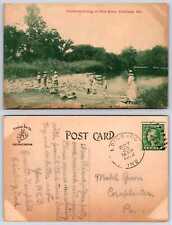 Edinburgh Indiana CHILDRENS OUTING ON THE BLUE RIVER Postcard k166 picture