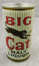 Big Cat Malt Liquor LA CA Union Made Steel Seamed Man Cave Pull Tab Beer Can picture