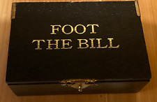 Vintage Foot the Bill Rochelle's brass paperweight original box picture