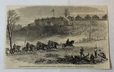 1862 magazine engraving~ WINTER QUARTERS 14TH MASSACHUSETTS Forts Albany+Runyon picture