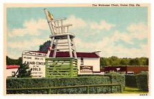 Union City PA Pennsylvania The Welcome Chair Linen Postcard picture