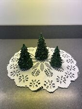 Lot Of 3 Vintage Green Ceramic Christmas Trees 5-4-3 Inch picture