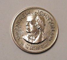 Vintage Franklin Mint Presidental Coin Sterling Silver Andrew Johnson Reg. Size picture