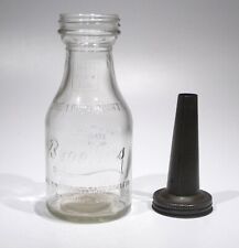 Vintage 1900s  Brookins One Quart Cincinatti Ball Oil Bottle & Metal Spout picture