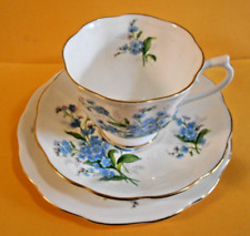 VINTAGE FLORAL TRIO BY ROYAL ALBERT FORGET ME NOT MADE IN ENGLAND picture