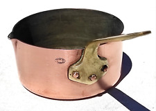Vintage French 4.9inch Copper Saucepan Pouring Pan Hammered Tin Lining Gift Idea picture