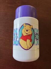 Vintage Winnie The Pooh Graphic Thermos With Purple Lid 90’s Lunch Soup Chili picture