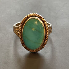 Vintage Navajo Sterling Silver & Turquoise Jane Popovich JP Signed Ring 8.5 sz picture