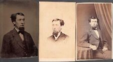 1860-1879 3 Photos Al Kenyon Lowell MA Tintype + 2 CDVs picture