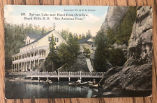 SYLVAN LAKE and HOTEL from overflow Black Hills SD post card-RARE picture