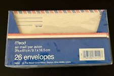 *VINTAGE Mead Air Mail Envelopes Sealed Box of 26 USA Made, 3 5/8