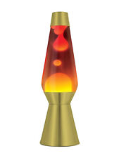 27 inch Lava Gold Base/Cap Grande Lamp with White Wax/Red, Orange, Yellow Liquid picture