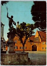 Postcard - Entrance of the Fuggerei (and Neptun-Fountain) - Augsburg, Germany picture