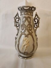 Antique VILLEROY & BOCH 19th CE Salt Glaze VASE with ORNATE Handles picture