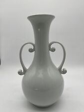 Porcelain White Vase double handle Large 14