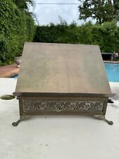 Antique Church Religious Bronze Adjustable Footed Bible Book Lectern Stand picture