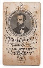 ANTIQUE CDV C. 1880s GEO. H. WOOD PHOTOGRAPHERS PICTURE BACKMARK RARE TOWANDA picture